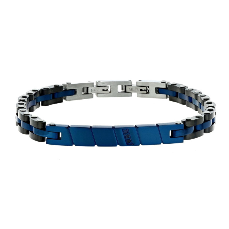 BRAC.IN ACCIAIO CM 21 CON 1 DIAMANTE BLU/SI 1MM CT 0,008