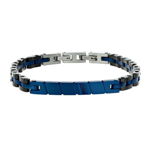 BRAC.IN ACCIAIO CM 21 CON 1 DIAMANTE BLU/SI 1MM CT 0,008