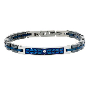 BRACCIALE CM 19+1 UOMO IN ACCIAIO E CERAMICA MM 6