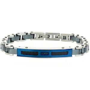 BRACCIALE CM 19+1 UOMO IN ACCIAIO E CERAMICA MM 6