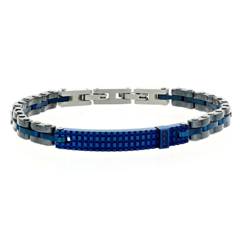 BRACCIALE CM 19+1 UOMO IN ACCIAIO E CERAMICA MM 6