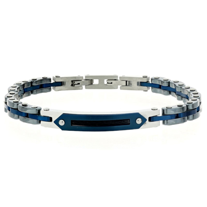 BRACCIALE CM 19+1 UOMO IN ACCIAIO E CERAMICA MM 6