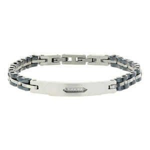 BRACCIALE CM 19+1 UOMO IN ACCIAIO E CERAMICA MM 6