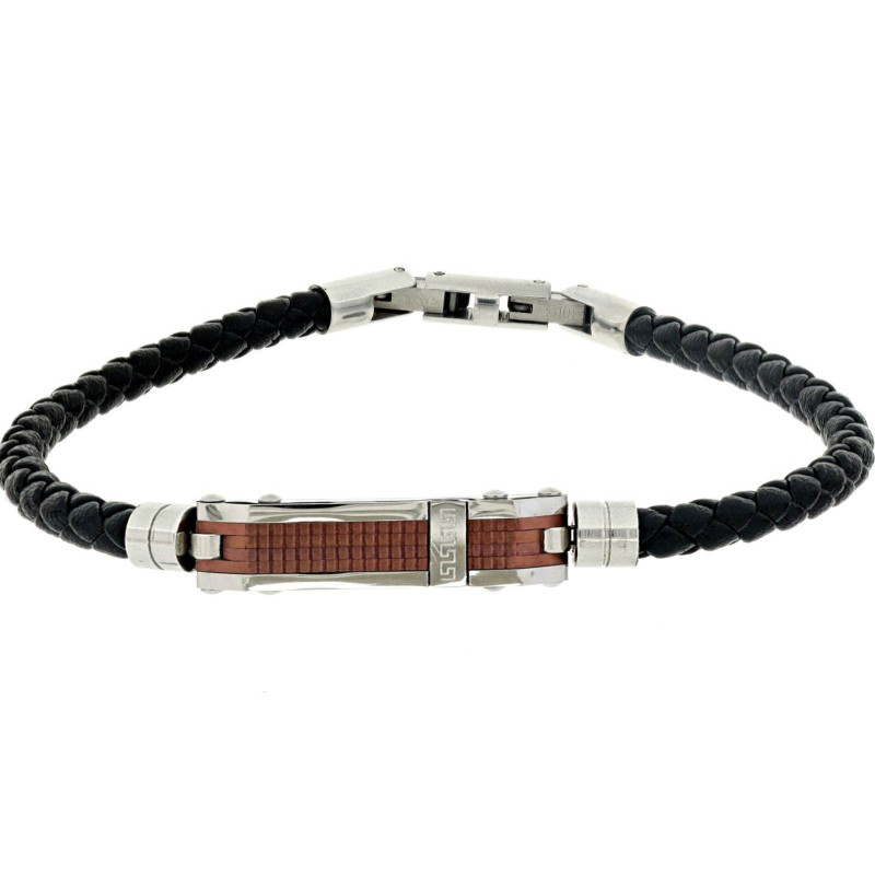 BRACCIALE CM 21+1 UOMO IN SILICONE E ACCIAIO MM 6