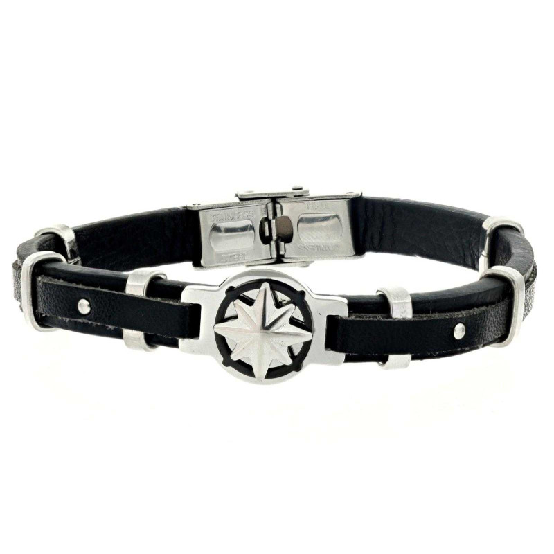 BRACCIALE CM 21 UOMO IN SILICONE E ACCIAIO MM 13