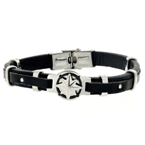 BRACCIALE CM 21 UOMO IN SILICONE E ACCIAIO MM 13