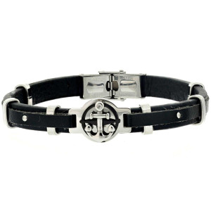 BRACCIALE CM 21 UOMO IN SILICONE E ACCIAIO MM 13