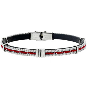 BRACCIALE CM 21 UOMO IN SILICONE E ACCIAIO MM 7