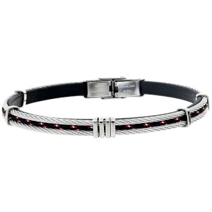 BRACCIALE CM 21 UOMO IN SILICONE E ACCIAIO MM 7