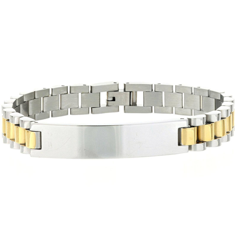 BRACCIALE CM 19+1 UOMO IN ACCIAIO MAGLIA ROLEX MM 8