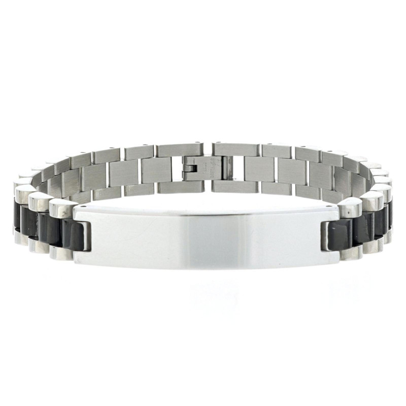 BRACCIALE CM 19+1 UOMO IN ACCIAIO MAGLIA ROLEX MM 8