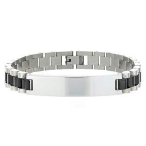 BRACCIALE CM 19+1 UOMO IN ACCIAIO MAGLIA ROLEX MM 8