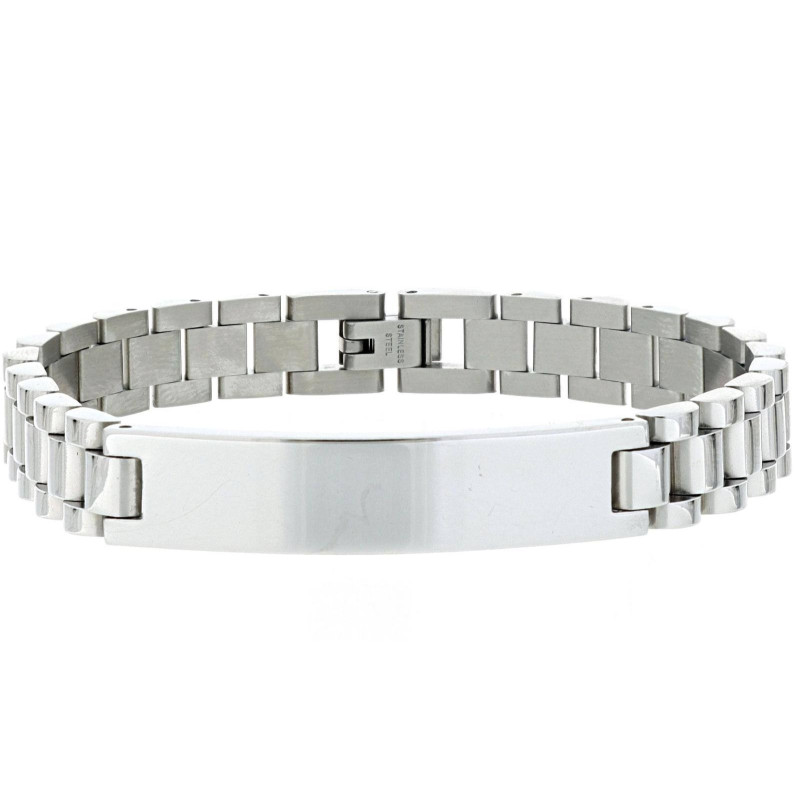 BRACCIALE CM 21 UOMO IN ACCIAIO MAGLIA ROLEX MM 10