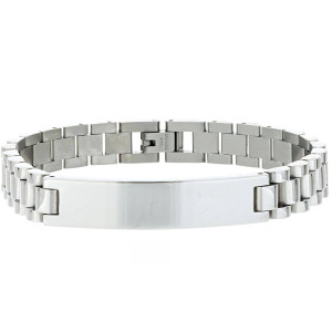 BRACCIALE CM 21 UOMO IN ACCIAIO MAGLIA ROLEX MM 10