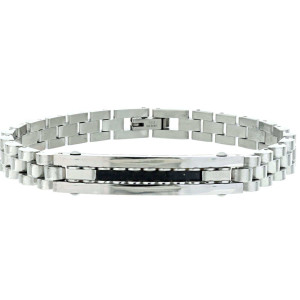 BRACCIALE CM 19+1 UOMO IN ACCIAIO MAGLIA ROLEX MM 8