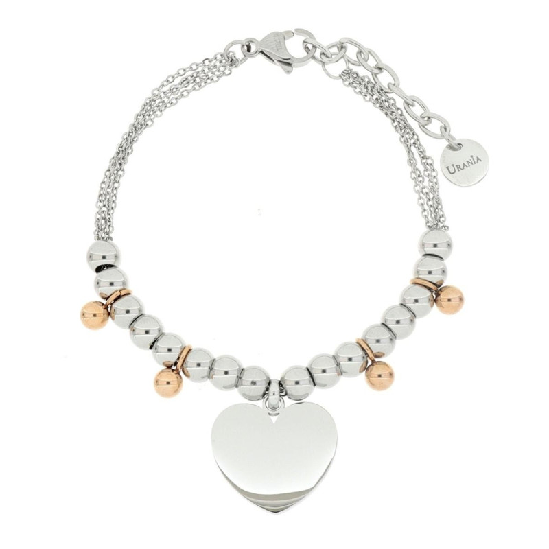 BRACCIALE CM 18+4 IDEAL CUORE MM 20 IN ACCIAIO