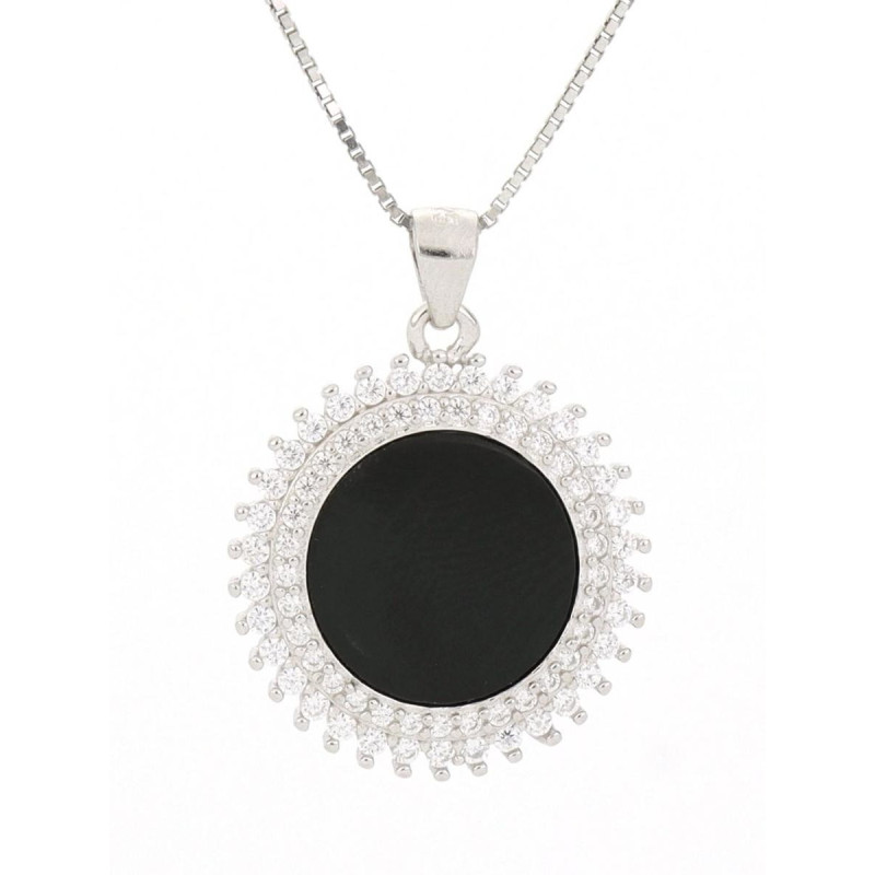 PENDENTE MISTI IN ARGENTO 925 CON ONICE NERO MM 19