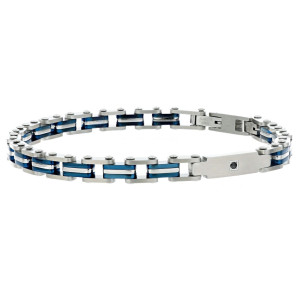 BRACCIALE CM 22 UOMO IN ACCIAIO E CERAMICA MM 5