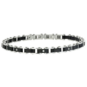 BRACCIALE CM 22 UOMO IN ACCIAIO E CERAMICA MM 5