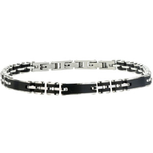 BRACCIALE CM 22 UOMO IN ACCIAIO E CERAMICA MM 5