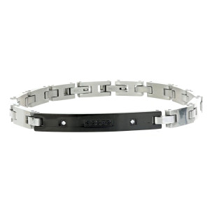 BRACCIALE CM 21 UOMO IN ACCIAIO E CERAMICA MM 6