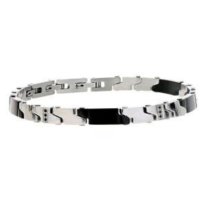 BRACCIALE CM 22 UOMO IN ACCIAIO E CERAMICA MM 5