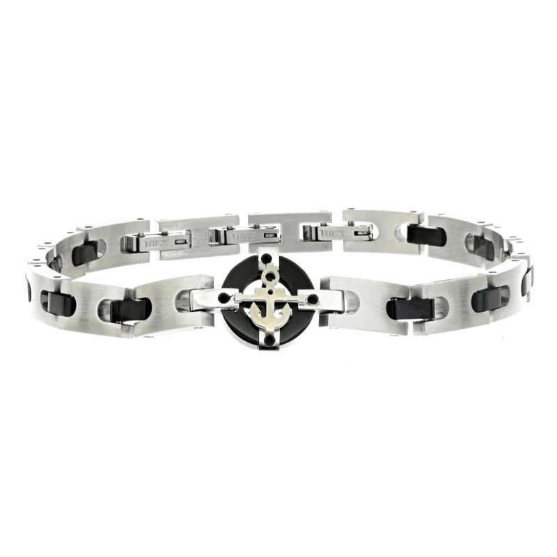 BRACCIALE CM 19+3 UOMO IN ACCIAIO E CERAMICA MM 12