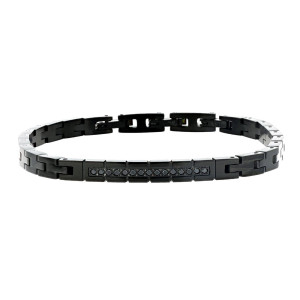 BRACCIALE CM 19+3 UOMO IN ACCIAIO E CERAMICA MM 5