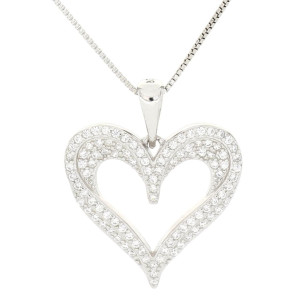 ORECCHINI MISTI MM 20 CUORE IN ARGENTO 925