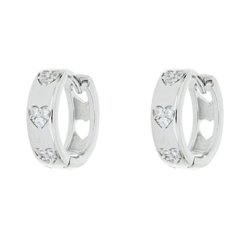 ORECCHINI BOCCOLE MM 12 CUORE IN ARGENTO 925