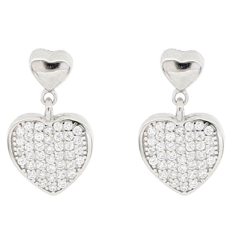 ORECCHINI MISTI MM 12 CUORE IN ARGENTO 925