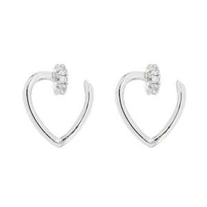 ORECCHINI MISTI MM 12 CUORE IN ARGENTO 925