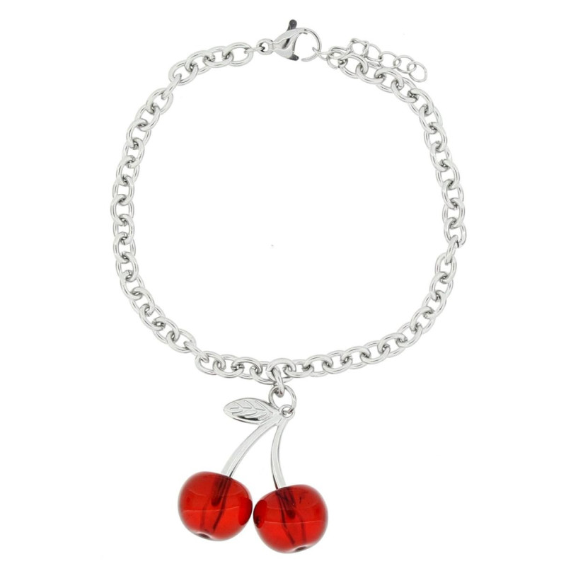 BRACCIALE CM 17+2 CHERRY IN ACCIAIO CILIEGIA MM 9