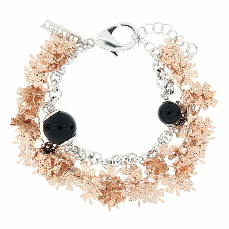 BRACCIALE "AMAZZONE" IN OTTONE BICOLORE E ONICE NERO