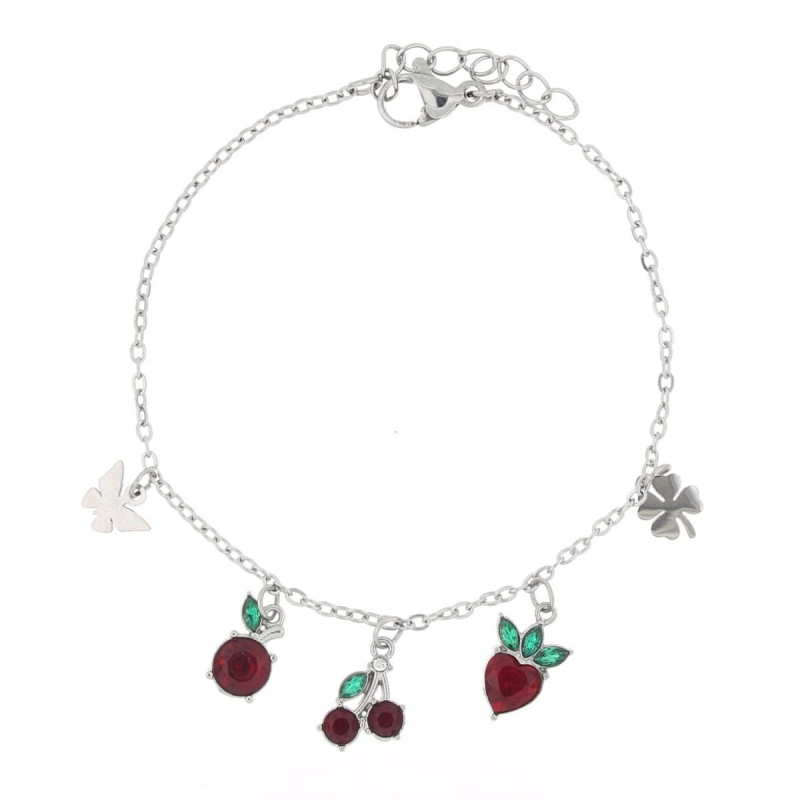 BRACCIALE CM 16+3 CHERRY IN ACCIAIO CILIEGIA MM 11